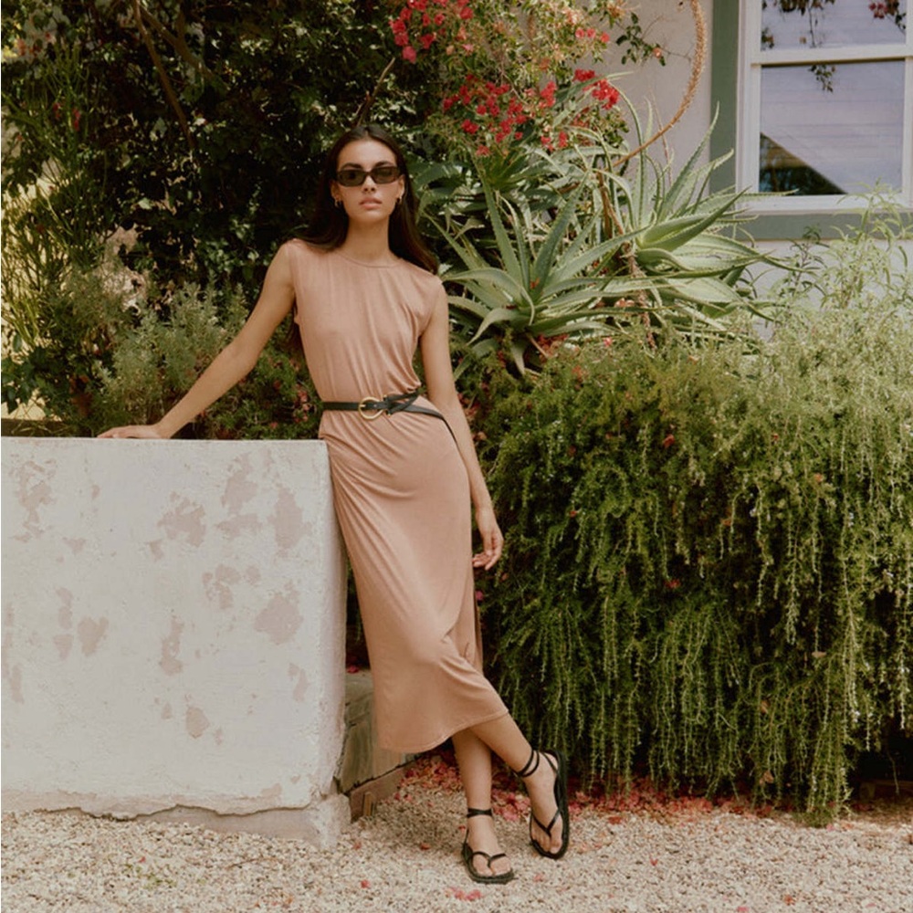 Stateside luxe jersey boatneck dress